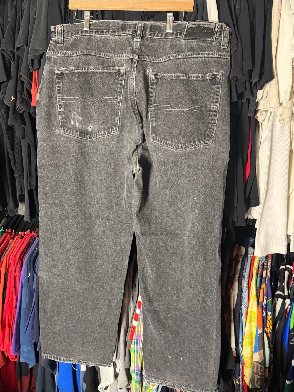 Anchor Blue Big Baggy Jeans Men’s 40x29 Black Wide Leg Skater 00s Y2K Grunge Emo